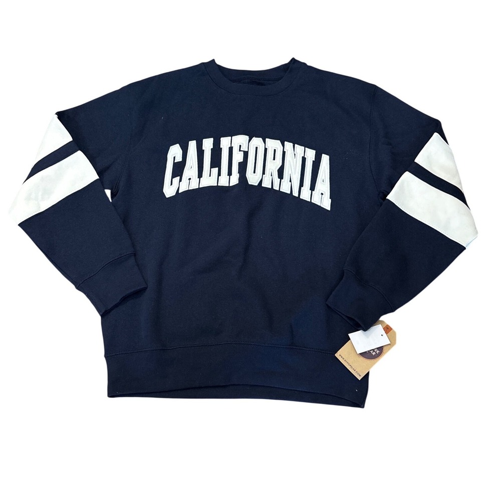 New York Popular California Graphic Sweatshirt Navy Blue MD NY253RCA Womens M